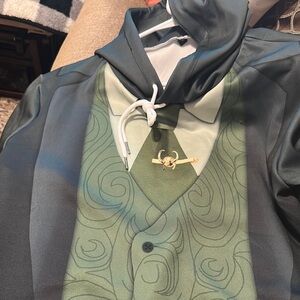 Green and Black Hoodie with Swirl Design